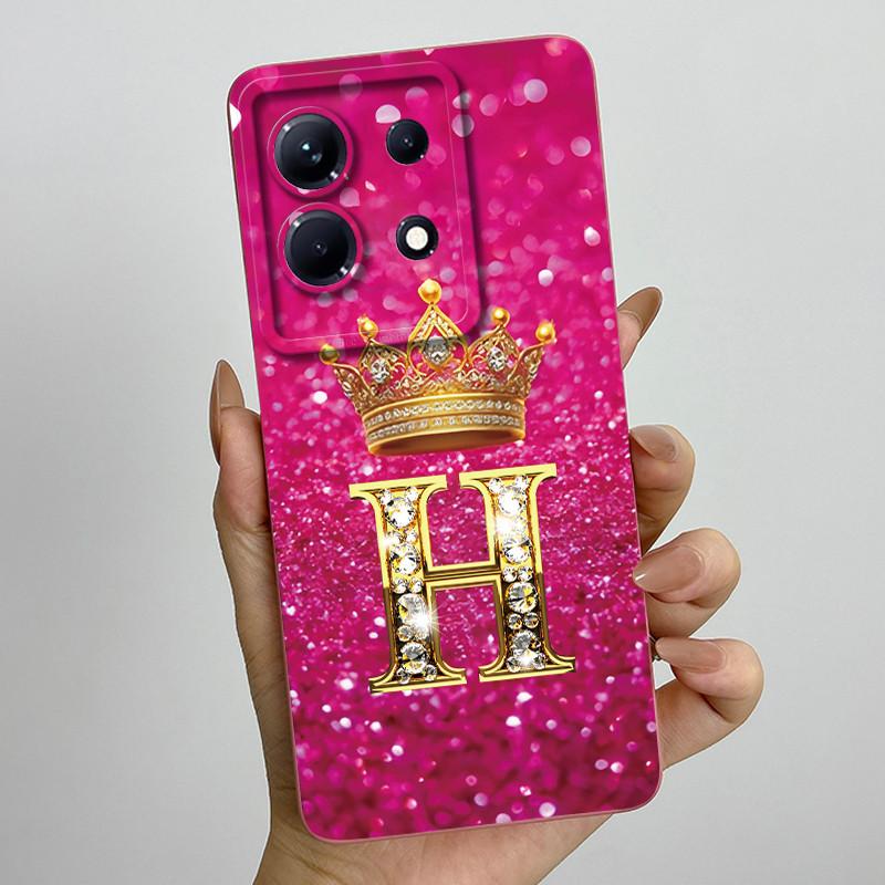 Dla Infinix Note 30 4G 5G Note30 Pro VIP 30i Modne Etui na Telefon z Inicjałami dla Pary Miękki Silikon TPU Osłona Ochronna na Obiektyw