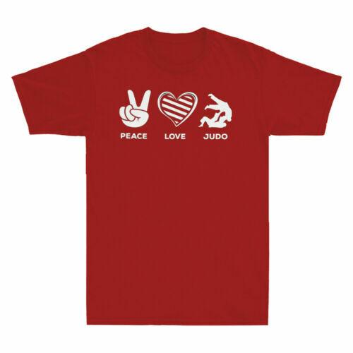 Peace Love Judo Funny Slogan Judo Lover Gift Novelty Men Short Sleeve T-shirt XXL