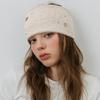 METAL EYELET WIDE HAIR BANDANA_OATMEAL