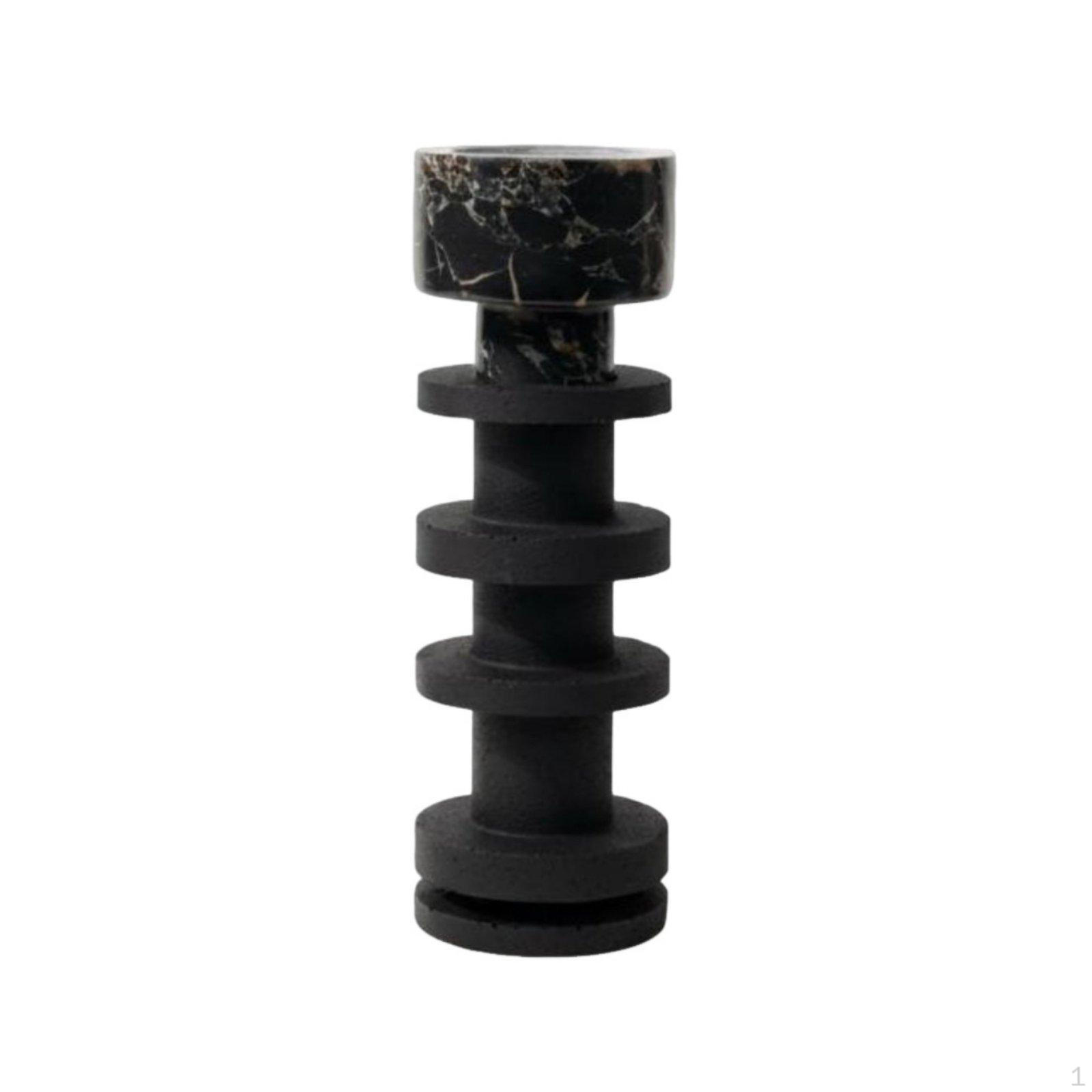 Stone Look Candlestick MixedStyle Style Black Candle Stand Textured Finish Contemporary Vintage