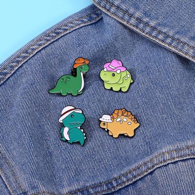 Creative Cartoon Dinosaur Cute Brooch Badge Brachiosaurus Triceratops Tyrannosaurus Rex Stegosaurus Styling Schoolbag Buckle Badge