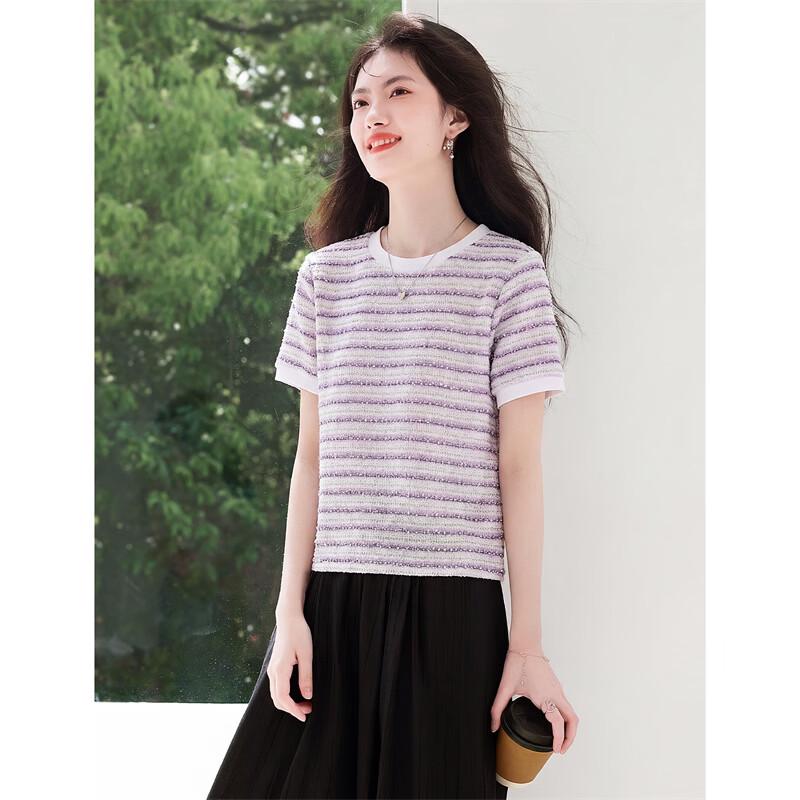Women's Elegant Striped Knit T-Shirt