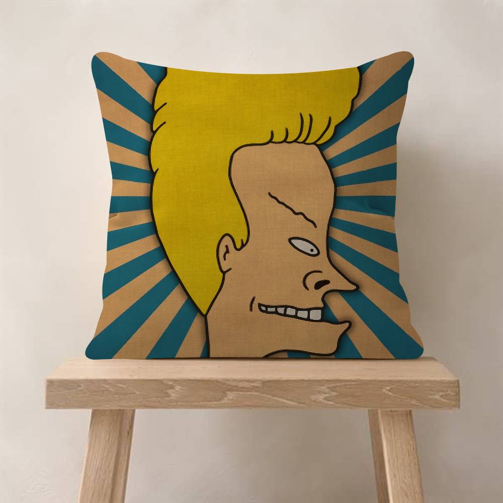 Grappige B-Beavis And BUTT-HEAD Kussenhoes Kussensloop Bekleding Bank Plaid Kussen Huisdecoratie Kussenhoes 65x65cm