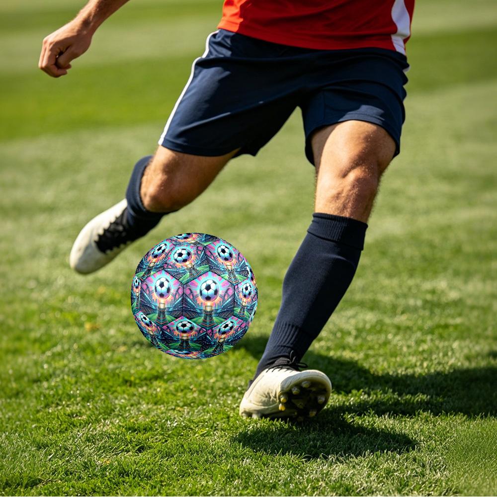 1pc Futuristic Soccer Trophy Size 5 Soccer Ball Professional Lightweight Durable Match Training Football Indoor &Outdoor Sports BallTraining Ball y57