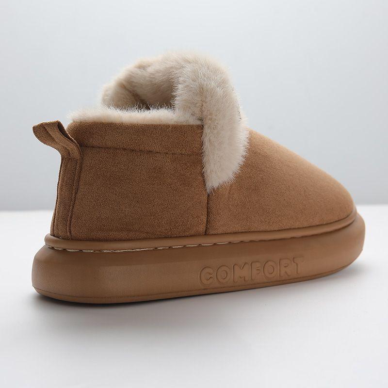 Fashion Litfun Furry Cotton Boots For Women Winter Outdoor Ankle Boots Platform Casual Boots Fuzzy Non-slip Cozy Warm Women's Snow Boots