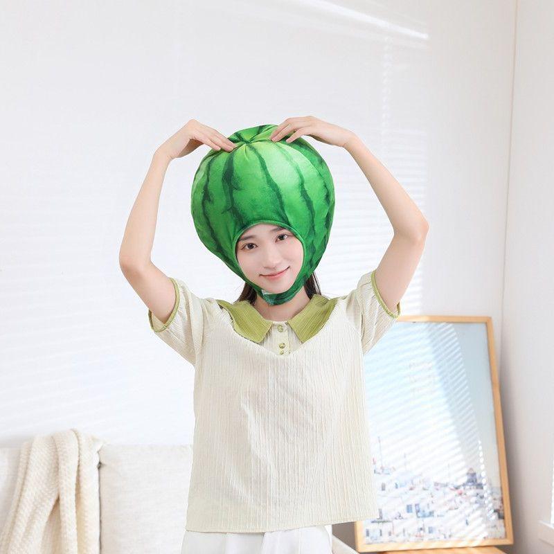 Cotton-filled Watermelon Headgear, Hat, Photo Props, Photo Props, Cartoon Headgear, Photo Props