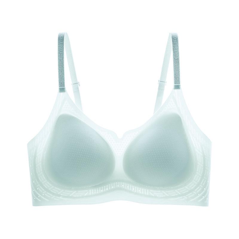 Cross-Border Seamless Camellia Fragrance Shimmer Bra for Women - Small Chest, Gathered, Thin Cup, Adjustable Straps.