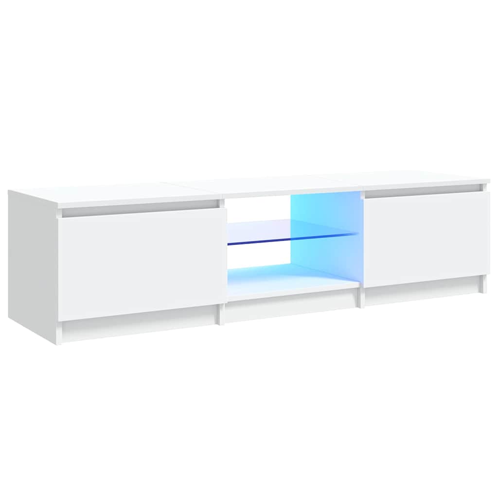 Vidaxl TV Cabinet with LED Lighting, White, 140 X 40 X 35.5 Cm