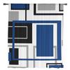 Abstract Geometry Squares Modern Art Blue Sheer Curtains for Living Room Decoration Window Curtains Kitchen Tulle Voile Curtains