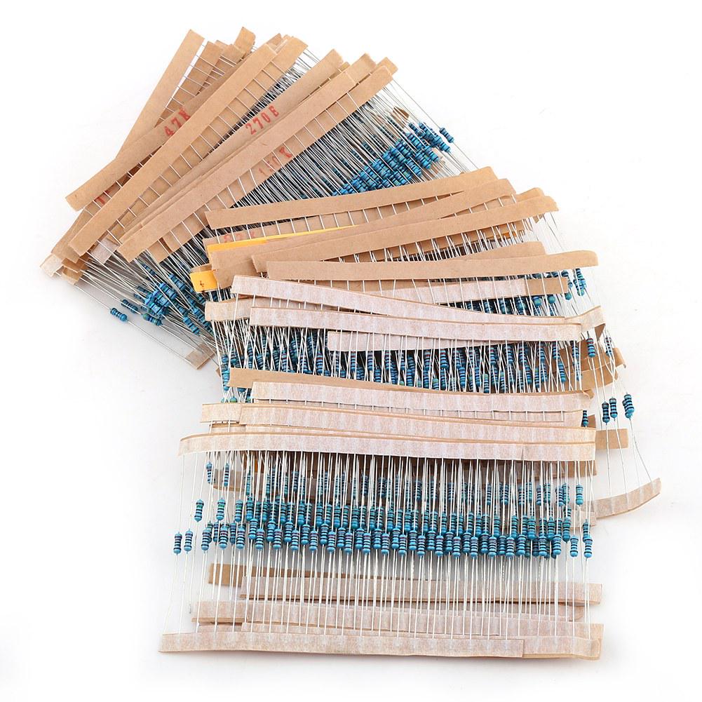 1280pcs 14W 64 Values 1?10M Ohm Metal Film Resistors Assortment Components Kit Set