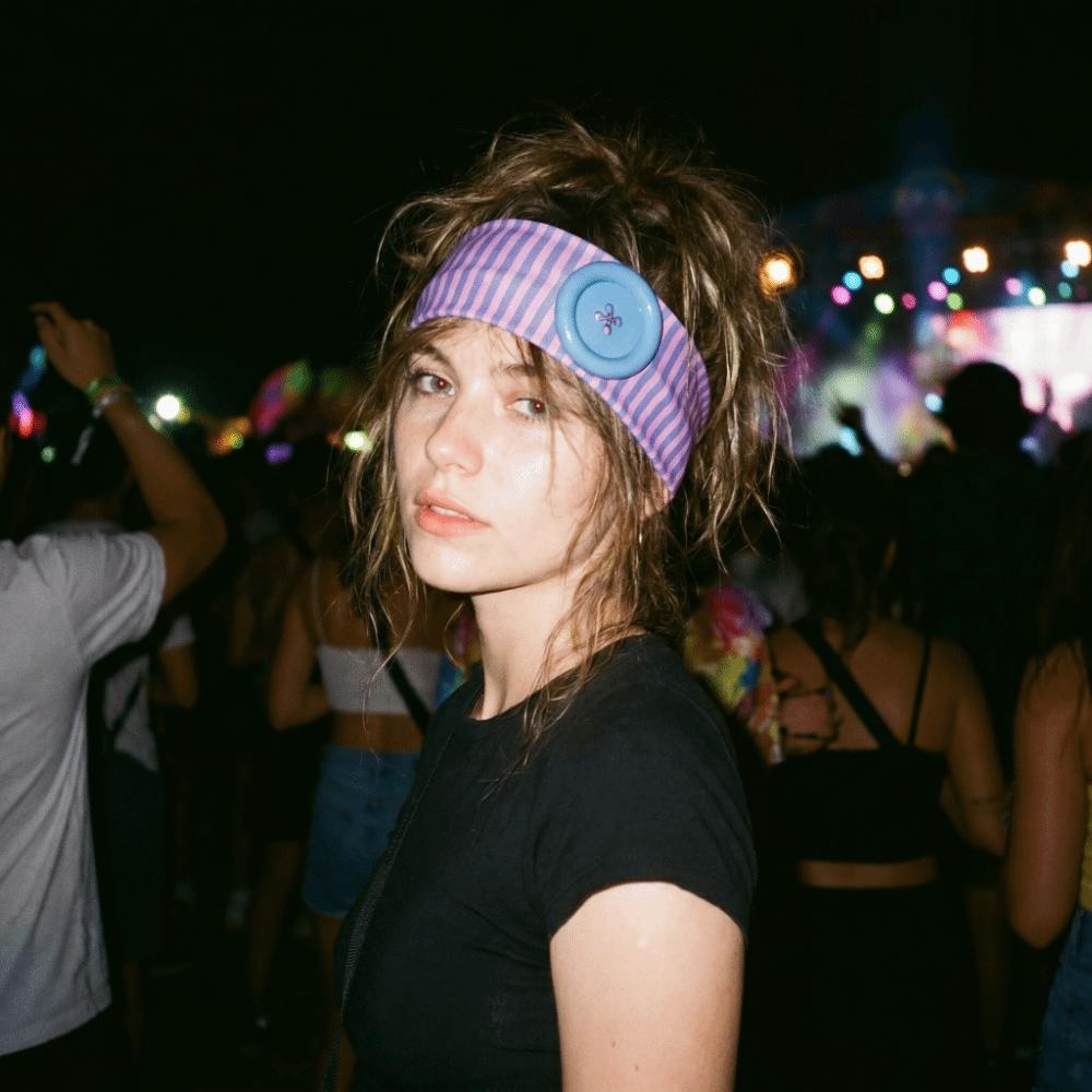 Oversized Button Sports Striped Printed Headband Stretch Fabric Fitness Hairband  Daily Wear
