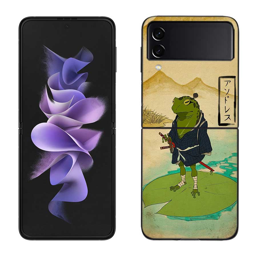 Cute Mouse Axolotl Frog Wizard Phone Case For Samsung Z Flip 7 6 5G Galaxy Z Flip 5 4 3 Black Hard Cell Cover Luxury PC Shell C