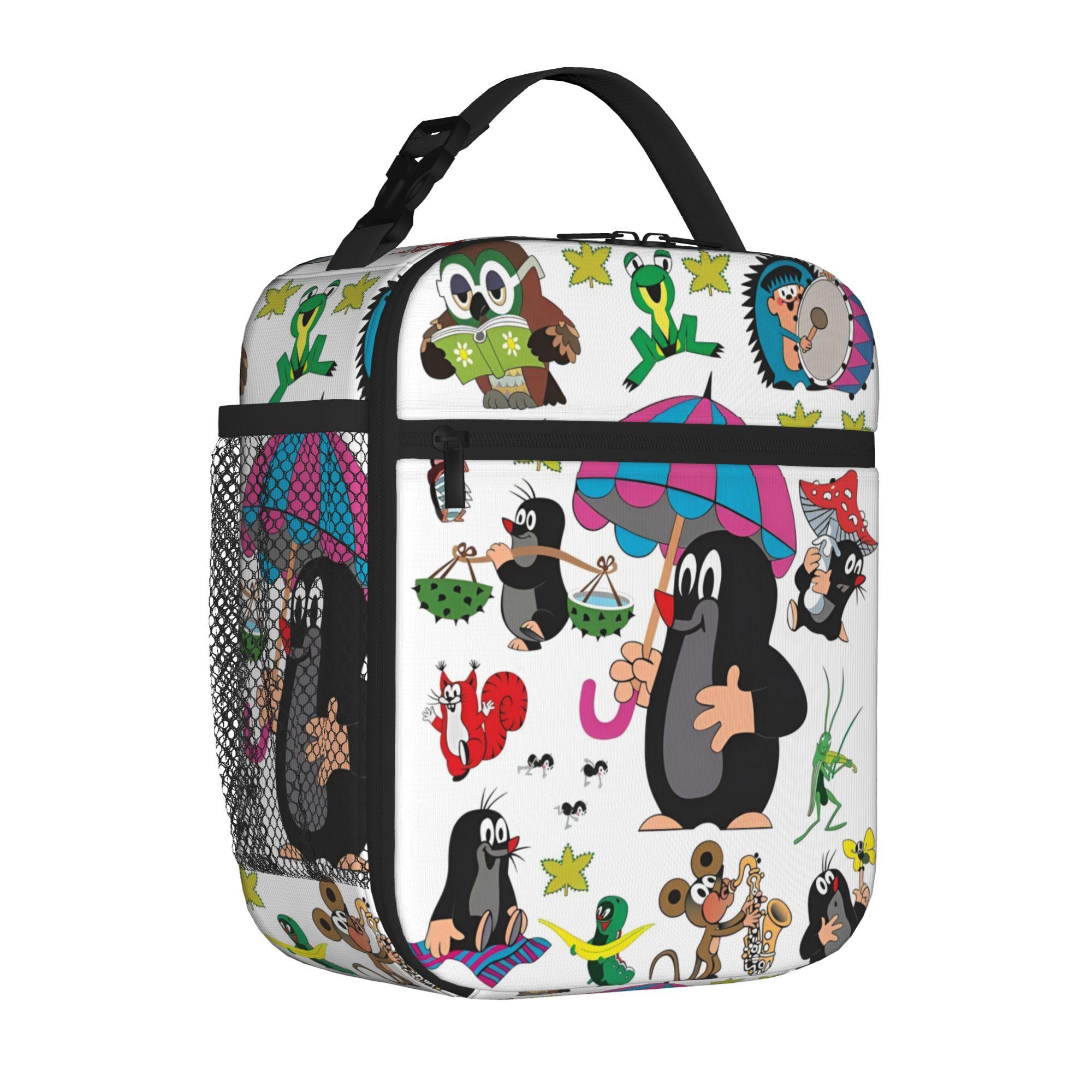 The Little Mole Krtek Tote Insulated Lunch Bag Cartoon Floral Portable Food Bags Reusable Cooler Thermal Bento Storage Box One Size