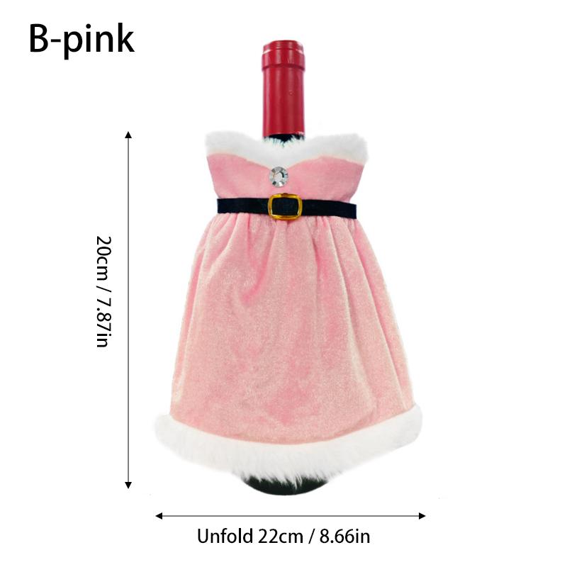 

2025 Christmas Wine Bottle Cover Clothing Velvet Board Wine Cabinet Cup Dress Up Xams Christmas Eve New Year Decoration Gift
