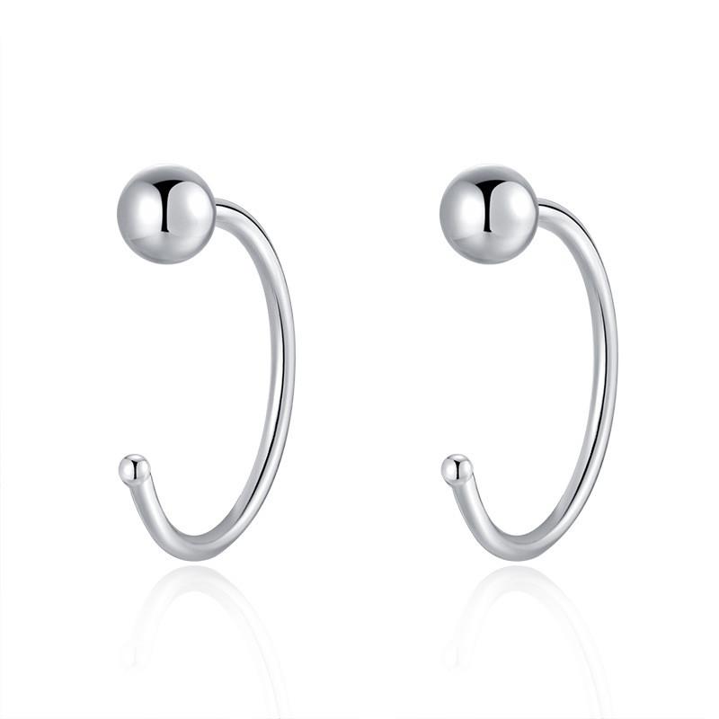 Earrings Silver Women Heart Flower Star Moon Butterfly Shape Decoration Stud