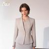 Light Gray Collarless Suit Dress Set - Slimming & Figure-Flattering Formal Workwear for Women