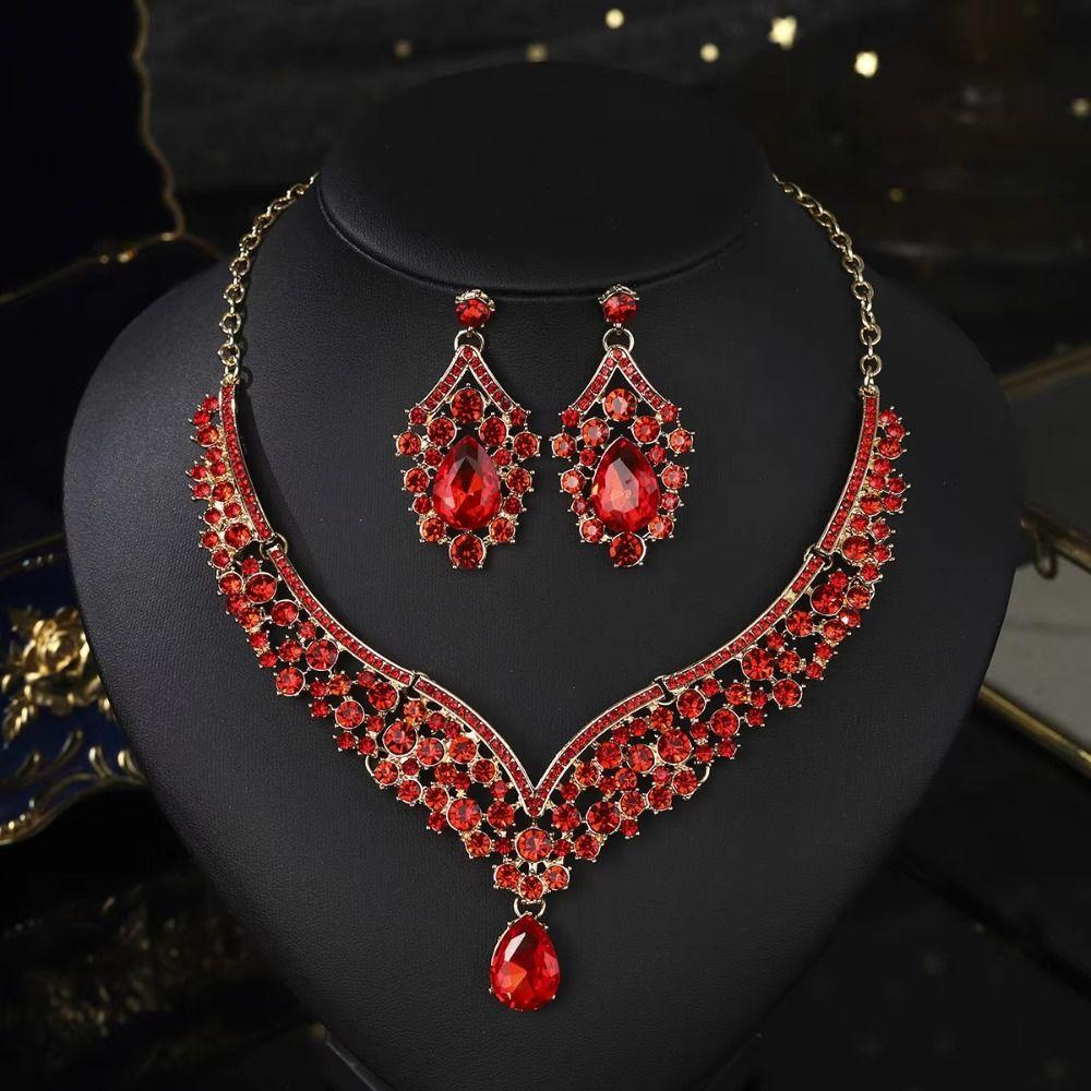 V-Necklace Women's Jewelry Set Baroque Bridal Jewelry Set Rhinestone Jewelry Set Outfit Accessory