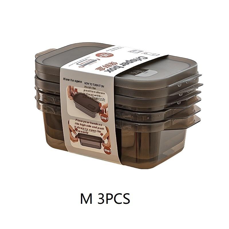 1/3 Pcs Refrigerator Food Sealed Crisper Containers Fresh Fruit Vegetables Steak Meat Storage Box Organizer Kitchen Accessories