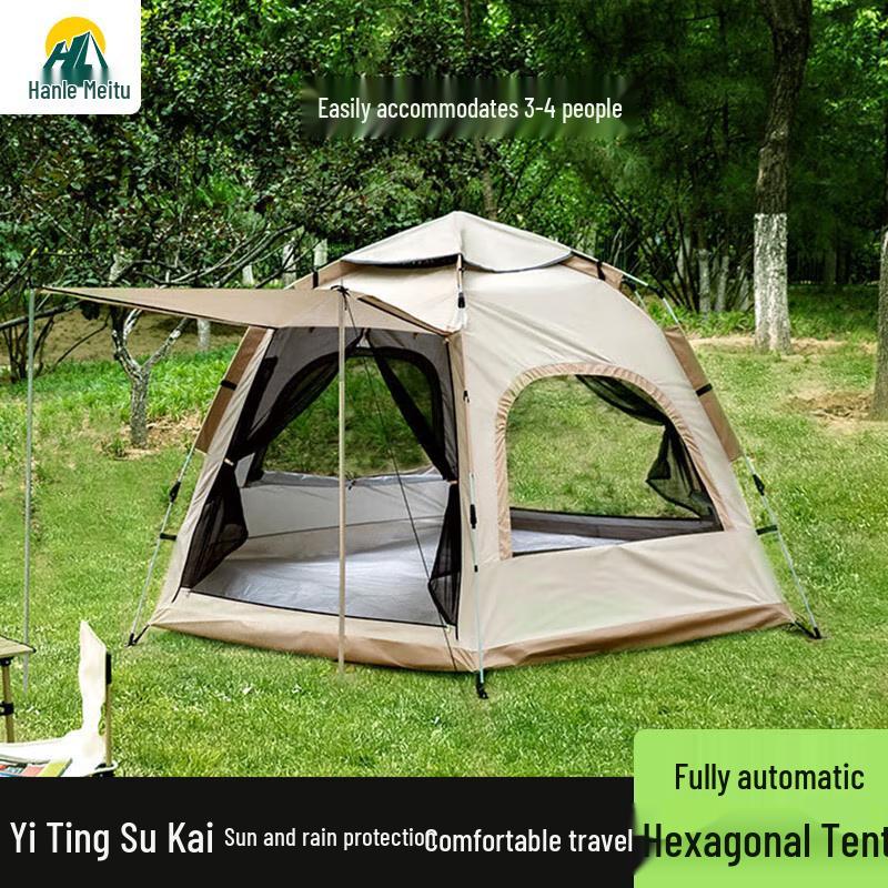 Automatic Quick-Open Hexagonal Outdoor Camping Tent