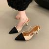 New Style of Flip-flops and Sandals Single Shoes with Thin Heels and One-strap High Heels