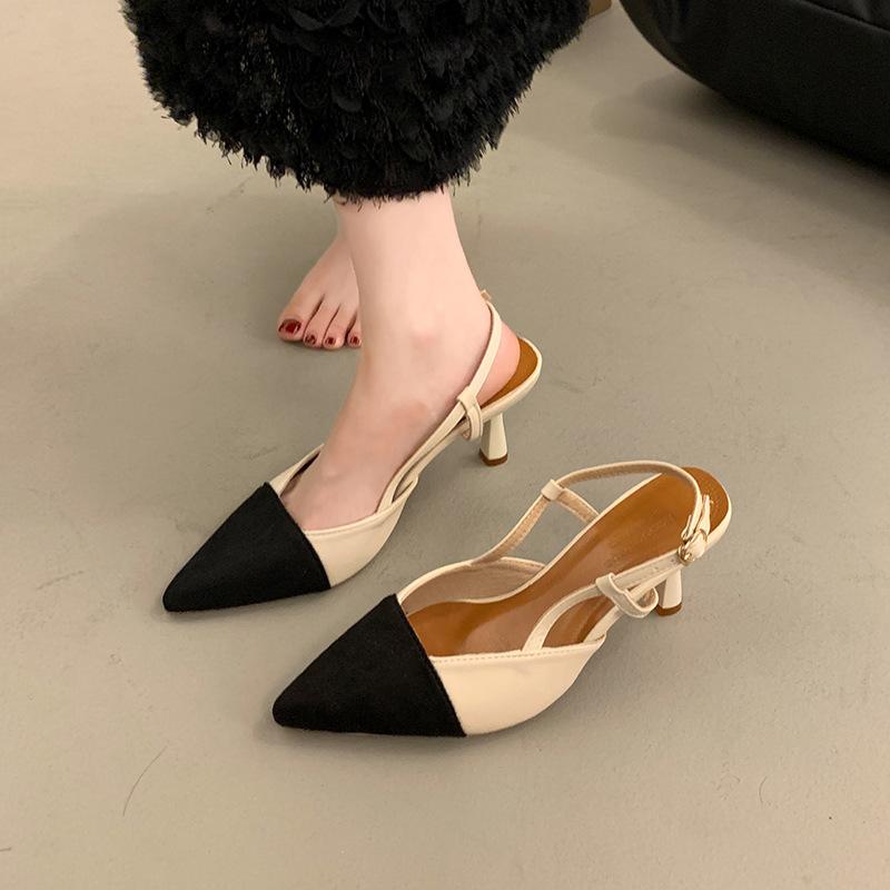 New Style of Flip-flops and Sandals Single Shoes with Thin Heels and One-strap High Heels