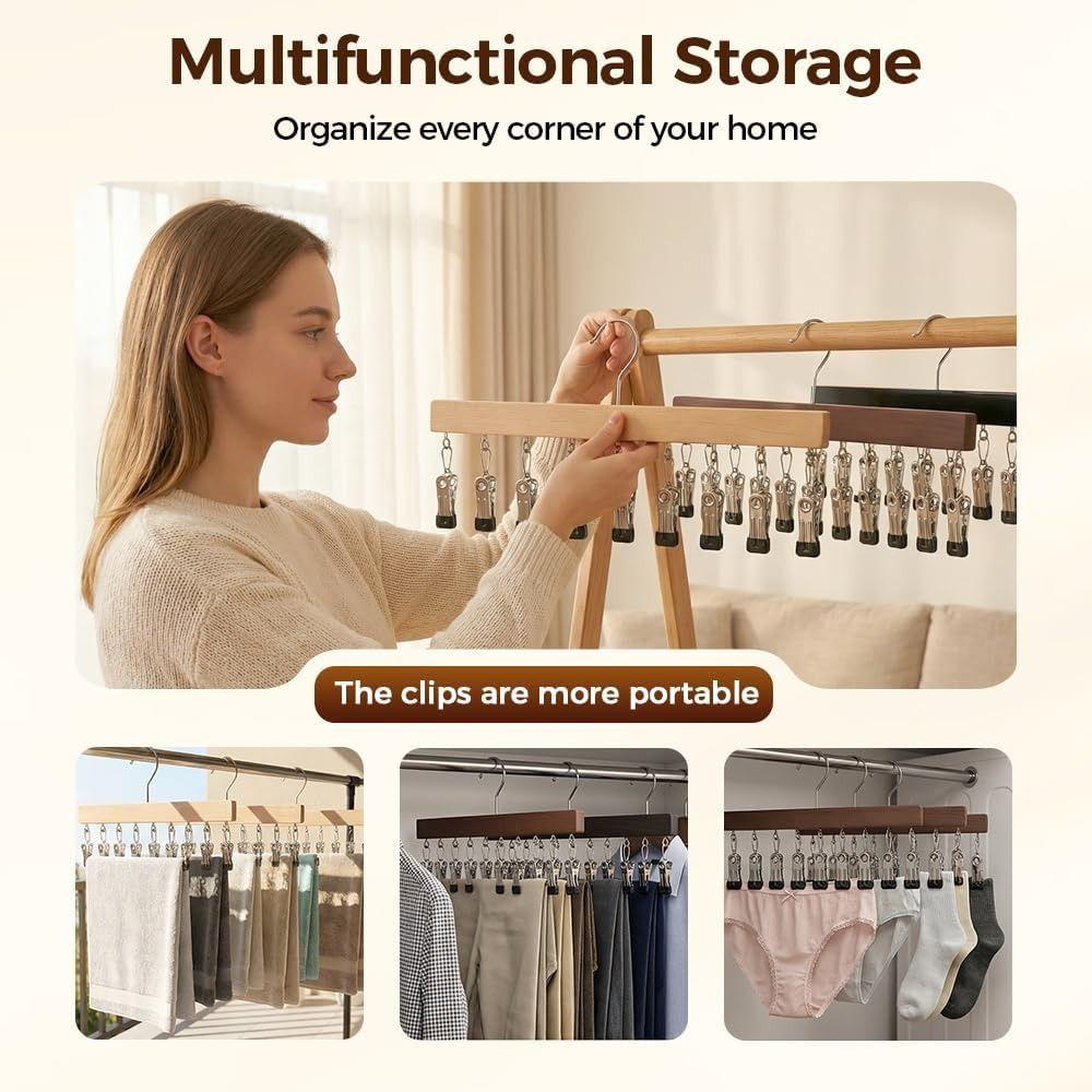 with 10 Clips Closet Organizer 360° Rotating Space Saving Clothes Hanger with 12 Clips Multifunctional Free Grip Hanging Rack