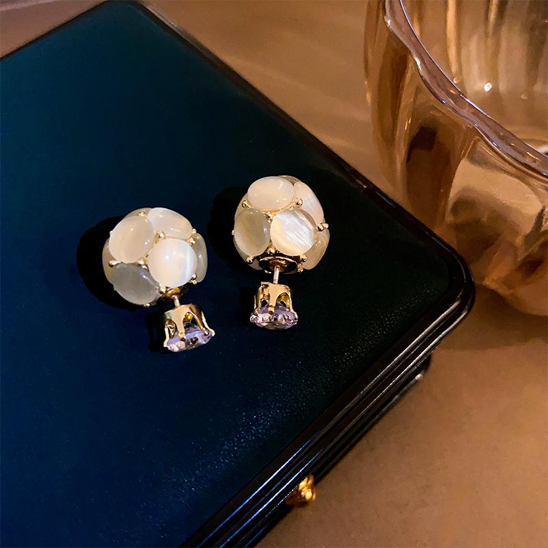 New Luxury Opal Women's Hoop Earrings 2023 Trend Fashion Charm Earring Zircon Party Girls Temperament Accessories