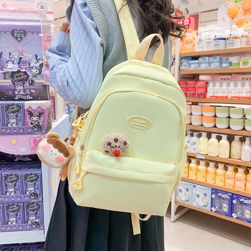 Schoolbag Japanese Ins Wind Soft Girl Cute Girl Double Shoulder Back Small College Student Lightweight Mommy Bag Backpack Small Schoolbag Female