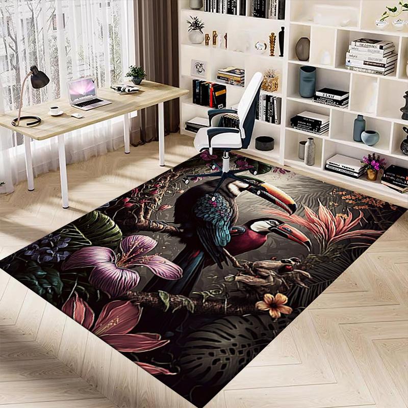 1pc Toucan Jungle Carpet Anti Slip Polyester Floor Mat for office.Bedroom