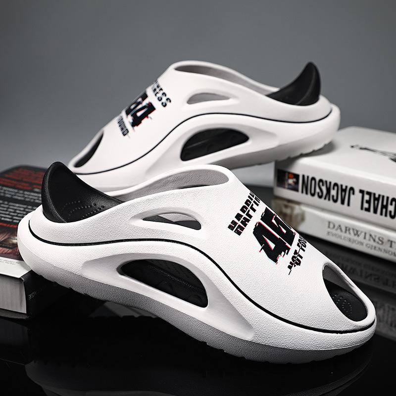 

Summer new couples one-word simple versatile non-slip thick-bottomed sports beach wear can be distributed 36-37 білий