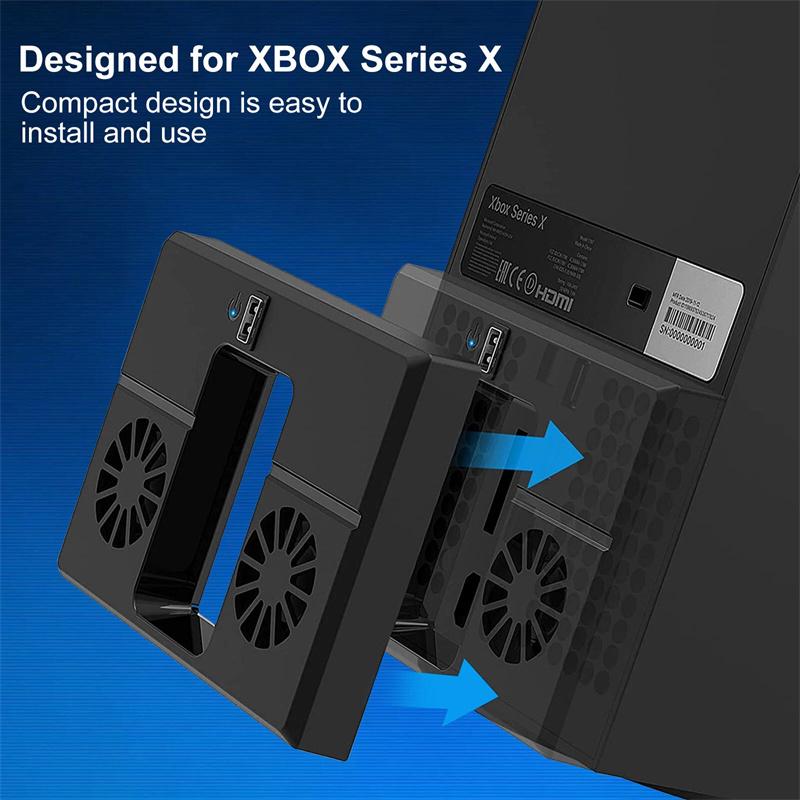 Für Xbox Series X Konsole Kühlventilator Dockingstation Schlanker Vertikaler Ständer Host Seitenkühler USB Spielekühler für Xbox Spielekonsole