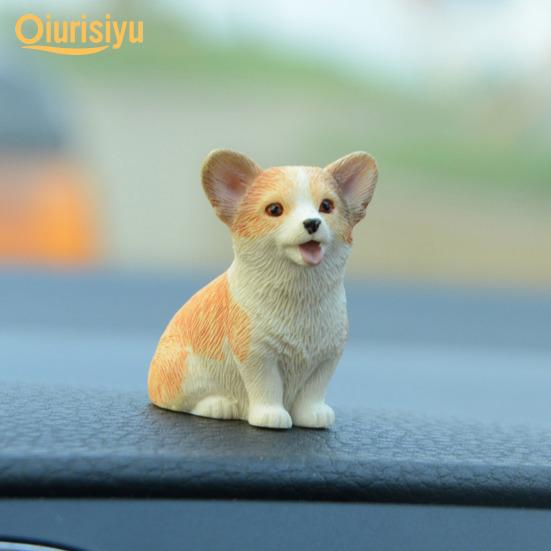 Psí figurky Atraktivní Rozkošná Póza DIY Materiál Zahradní Ozdoba Figurka Miniaturní Corgi pro Kancelář
