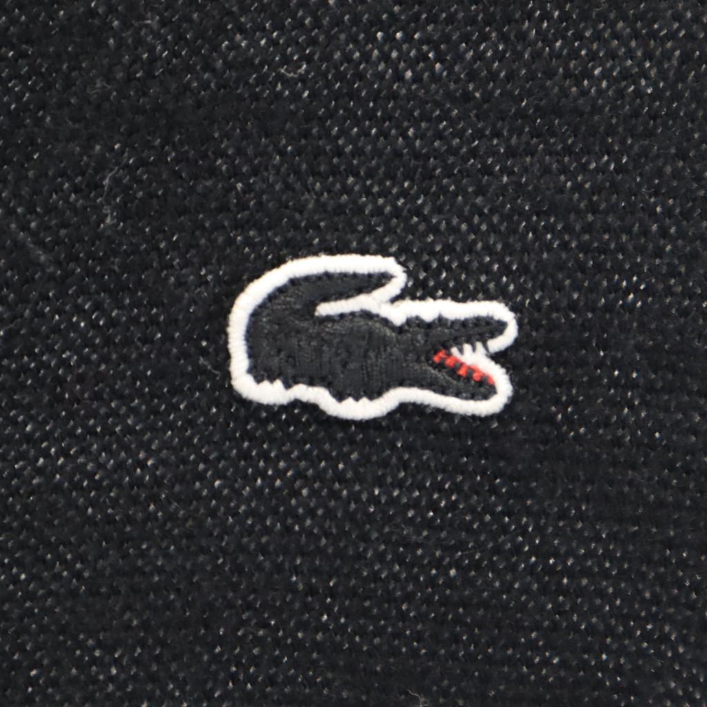 LACOSTE Made in Japan 100% wool Long sleeve V neck one piece 36 black Women Used