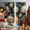 2pcs 2D Flat Printing Merry Christmas Popular Window Drapes Creative Christmas Dream Versatile 100% Polyester Without