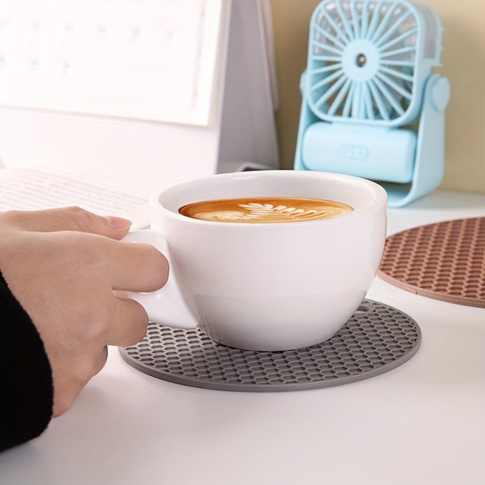 4 Pieces Silicone Honeycomb Placemats - Heat Resistant, Non-Slip, Solid Color Table Mats For Kitchen, Dining And Cooking
