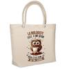 Beach Bag - PLANETEE - The Biologist Owl Grain - Insulated - Cotton - Beige