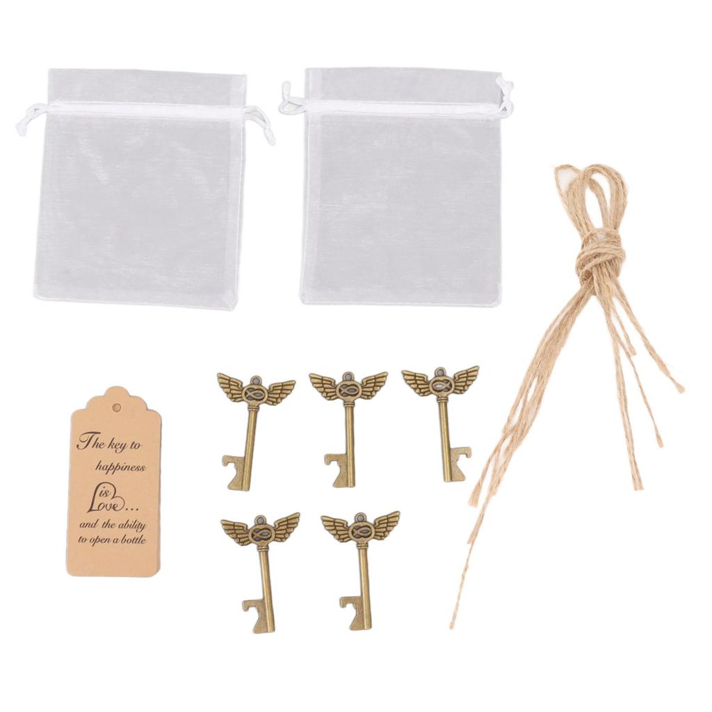 Nyckel Flasköppnare Vintage DIY Utsökt Elegant Änglavinge Nyckel Flasköppnare Bröllopsgåvor med