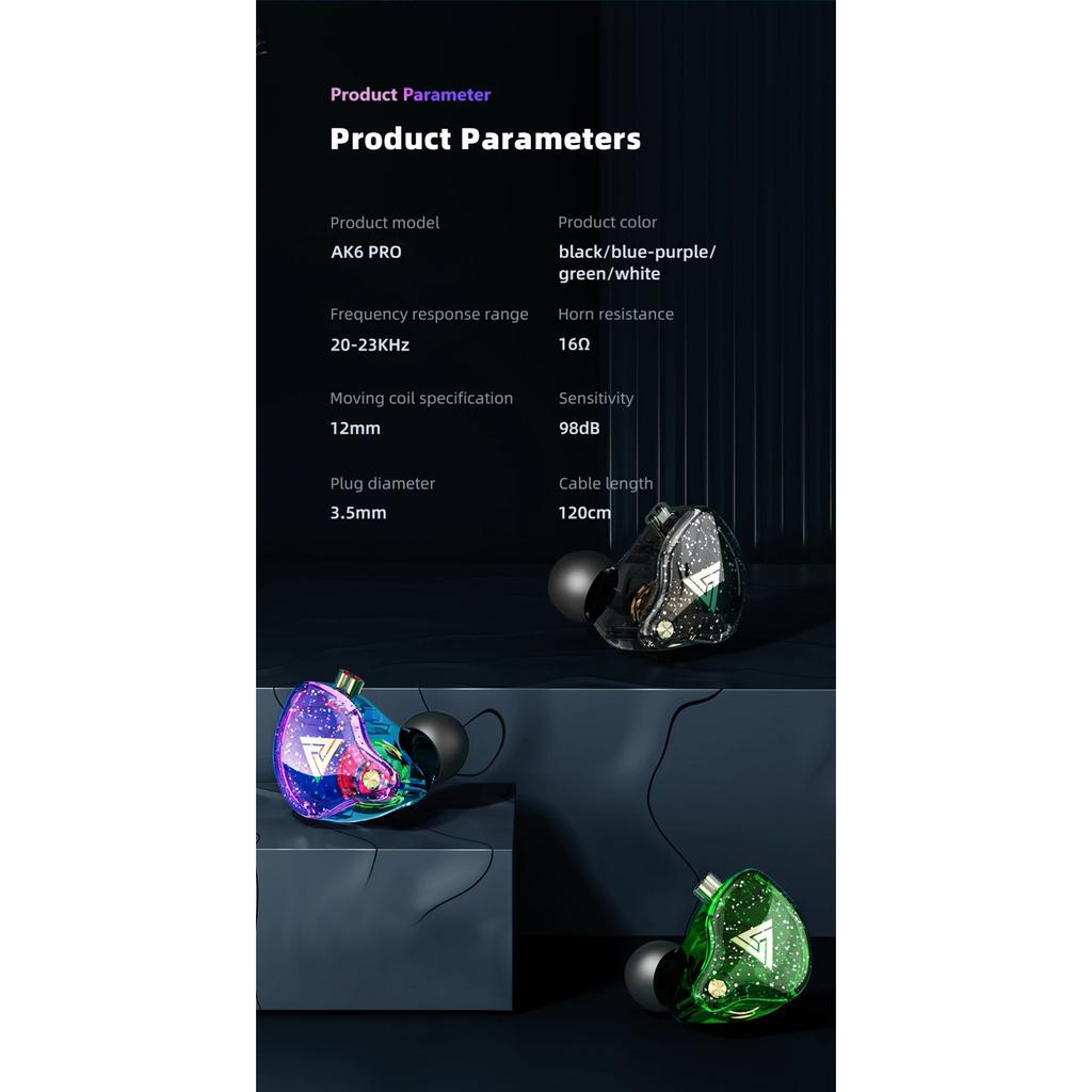 QKZ Original AK6 Pro EDX Pro In Ear Monitor Sport Noise Cancelling Headset 1DD Dynamic Wired Earphones HIFI Bass Earbuds ZST X