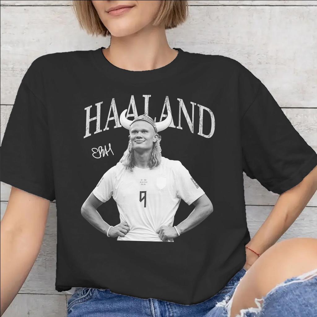 Unisex WoUnisex Graphic Printed Haaland Norway Football T Shirt Tee Pure Cotton Tshirts Clothes