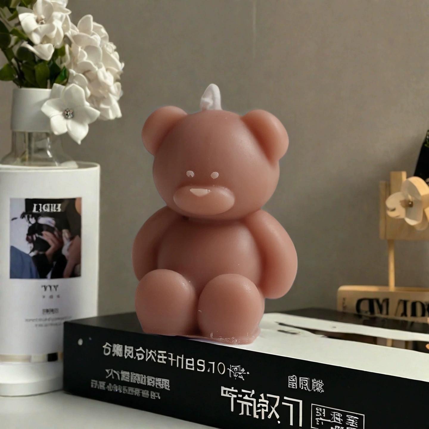 

27Pcs/Box Cute Mini Bear Soy Wax Scented Candle - Handmade Sandalwood Candle for Wedding Supplies, Birthday Gifts & Party Favors