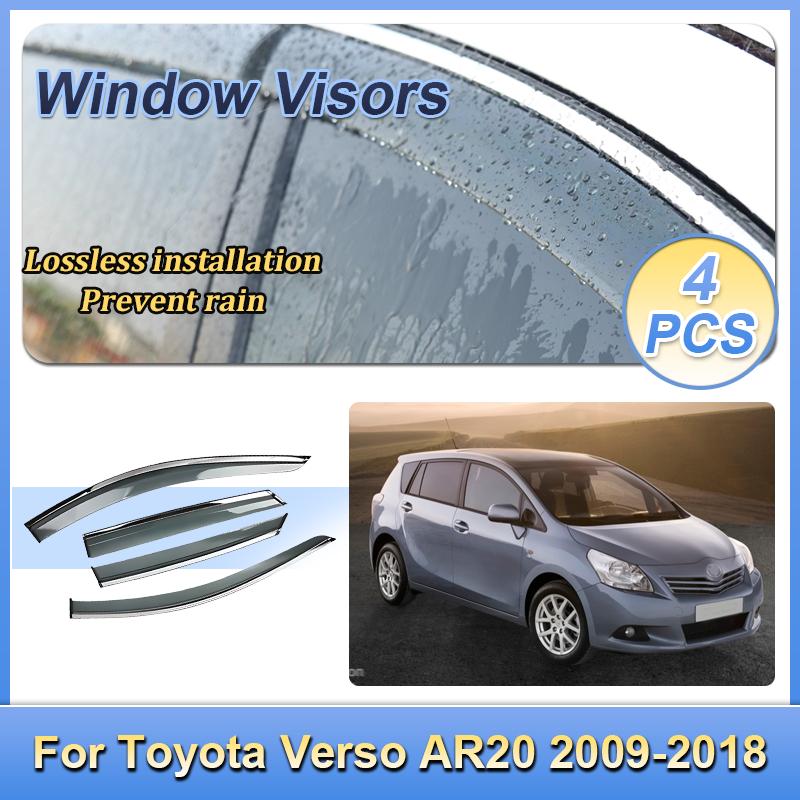 For Toyota Verso AR20 2009-2018 Window Door Visor Vent Awning Sun Rain Wind Guard Cover Deflector Weathershield Car Accessories