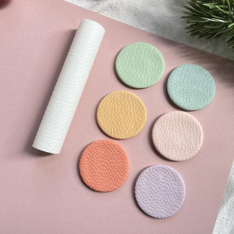 Leather-Texture Polymer Clay Roller & Earring Mold Set - Embossing Stamp Tool for Jewelry Making Crafts DIY Accessories