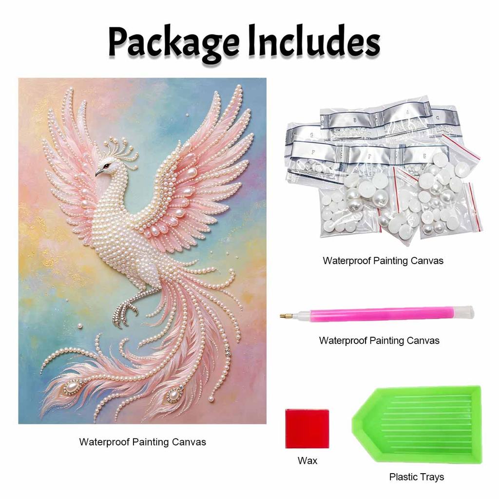 Shiny Pearl Elegant Phoenix Bird DIY Painting Creative Bead Art Craft Household Wall Decoration Nice Present For Art Hobbyists Home Decor