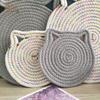 Solid Color Cat Ear Cotton Rope Placemat: Heat-Resistant Mat & Coaster, Hangable Photo Prop