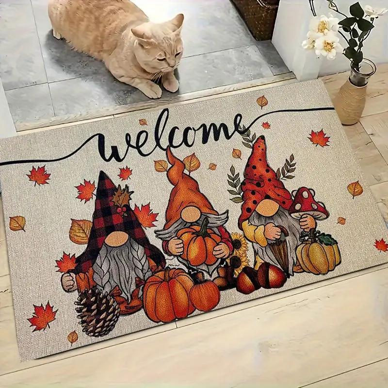 Welcome Gnomes Doormat Kitchen Carpet Living Room Dining Room Laundry Floor Mat Bath Balcony Hallway Non-slip Door Mat