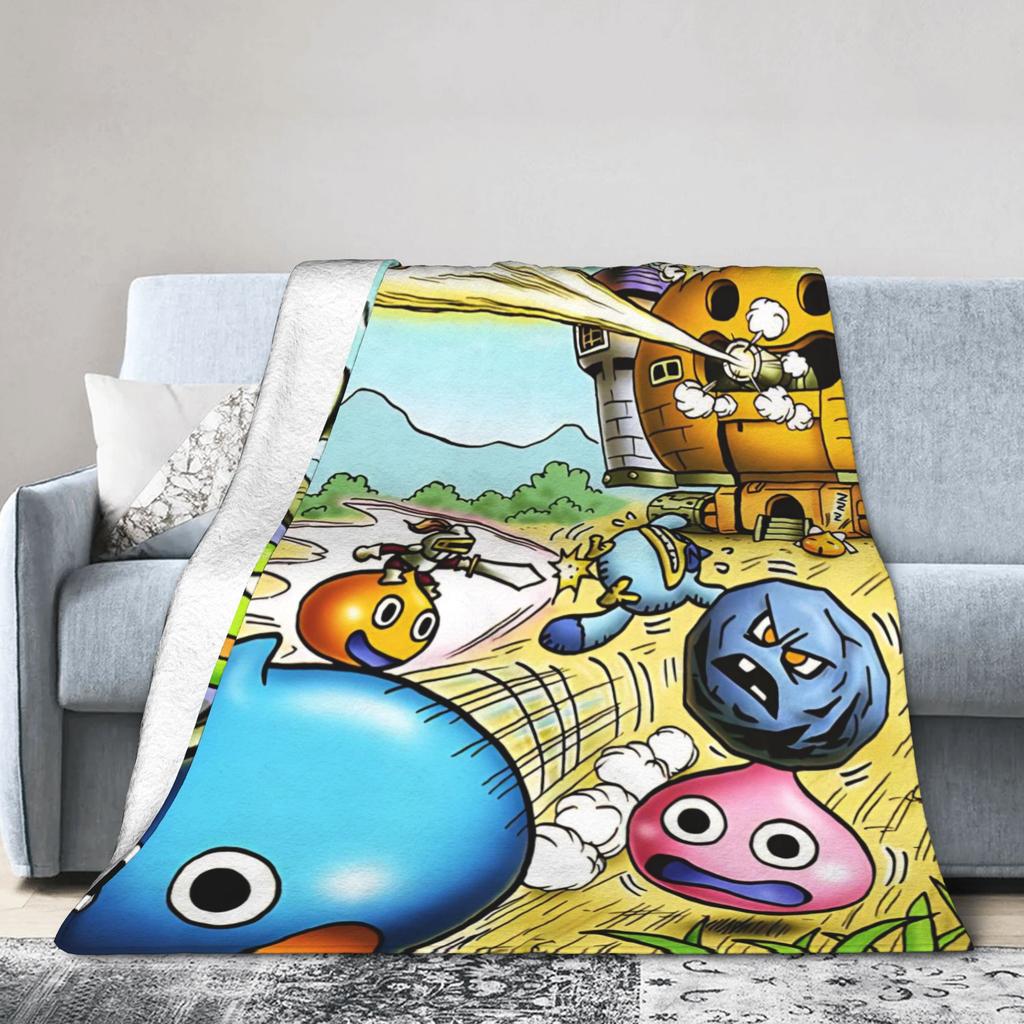 D-Dragon Quest Slimes Plush Blanket Children  Flannel Throw Blanket For Living Room Warm Soft Quality Bedspread Birthday Gift