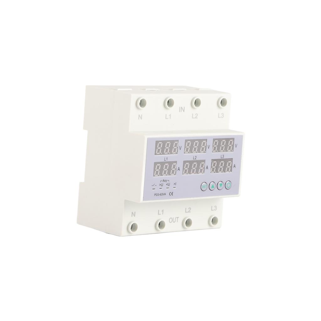 DIN Rail Voltmeter Ammeter 3 Phase DIN Rail Voltmeter Ammeter Automatic Overvoltage Overcurrent Protector AC230-300V