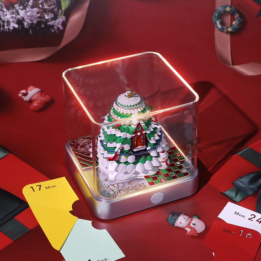 3D-Kalender 2026 mit Lichtern Schreibtisch-Zeitmesser Kalender 2026 Abreiß-3D-Papierkunst Notizbuch für Weihnachten Geburtstag Jahrestage