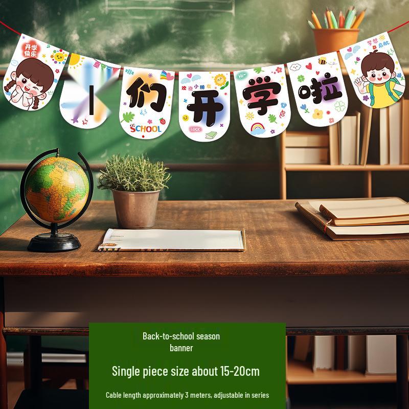 Kreative Back-to-School Cartoon Banner Dekoration für Klassenzimmer und Kindergärten