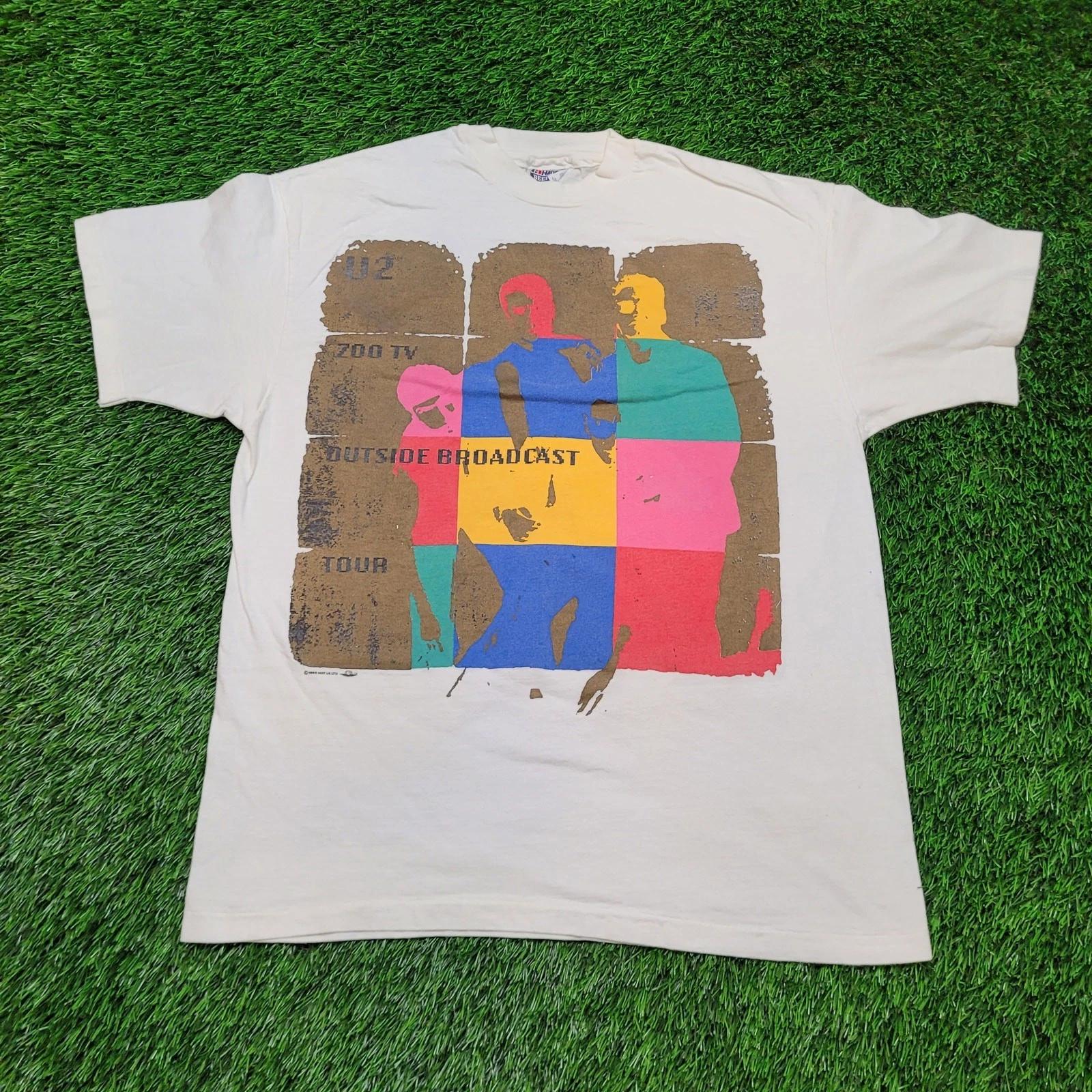

Vintage 92 U2 Zoo TV T-Shirt Mens M Single Stitch USA Made 90s 4XL